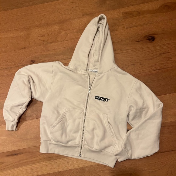 Cherry LA Cream Zip-Up Hoodie - Picture 3 of 10